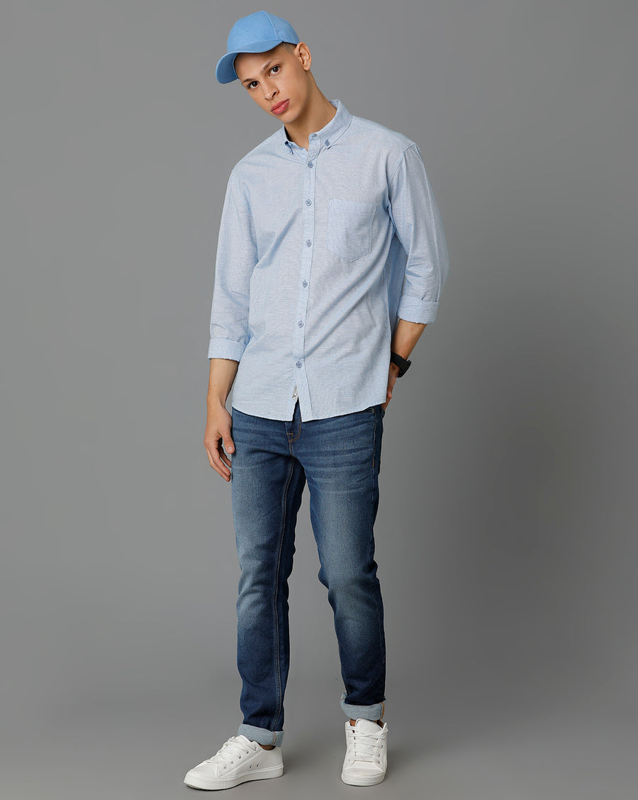 Men Solid Regular Fit Casual Shirt