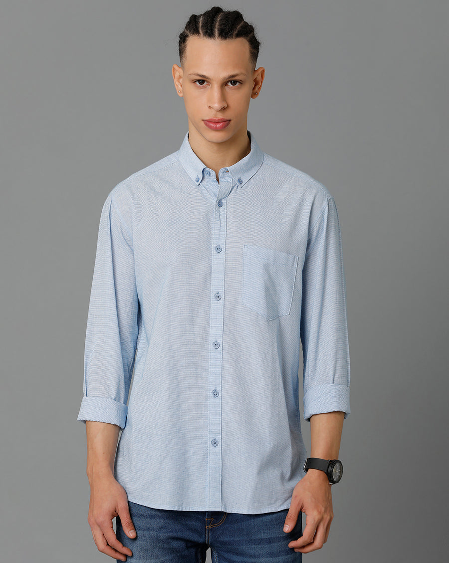 Men Solid Regular Fit Casual Shirt