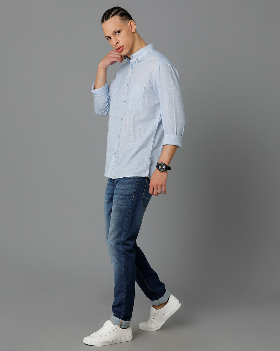 Men Solid Regular Fit Casual Shirt