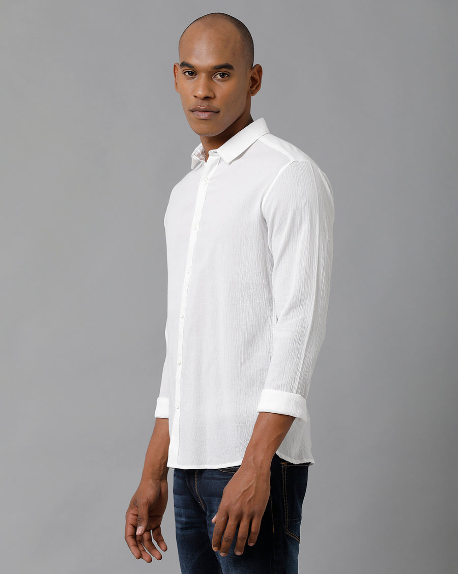 Men Solid Slim Fit Casual Shirt