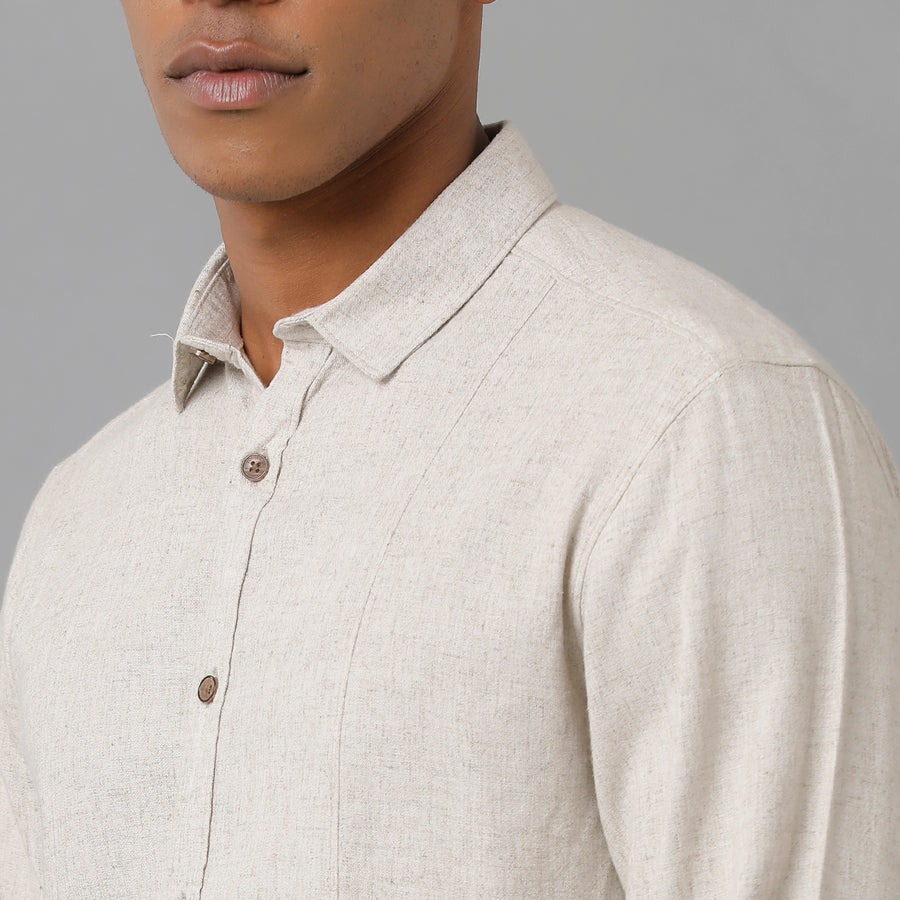 Voi Jeans Men's Light Grey Slim Fit Full Sleeves Shirt