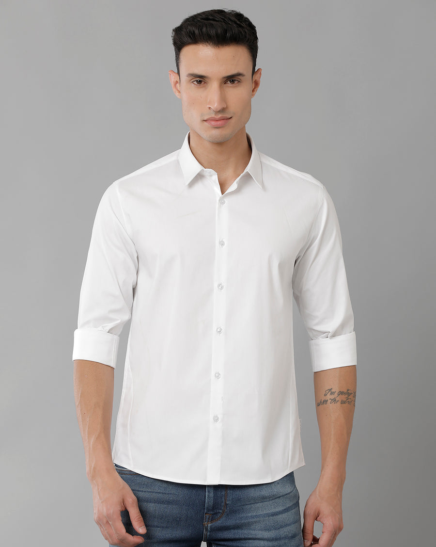 Men Solid Slim Fit Casual Shirt