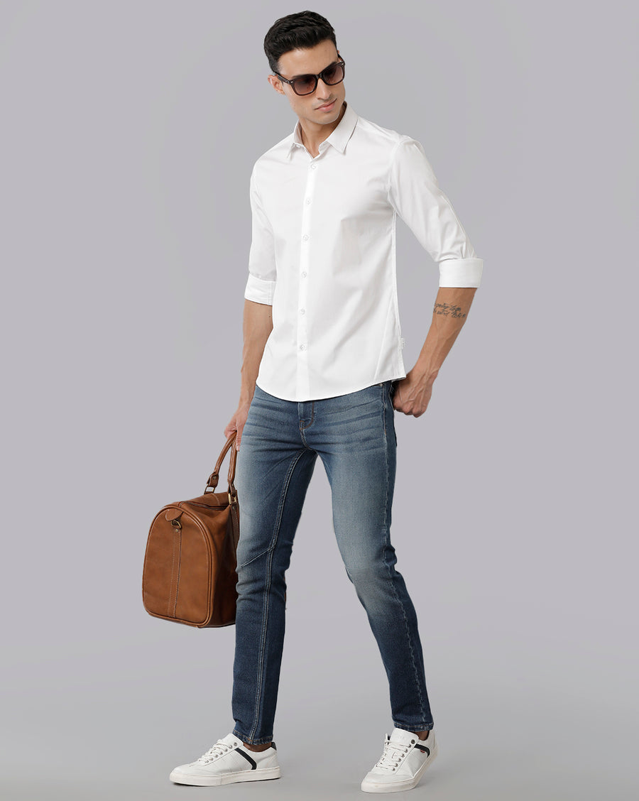 Men Solid Slim Fit Casual Shirt