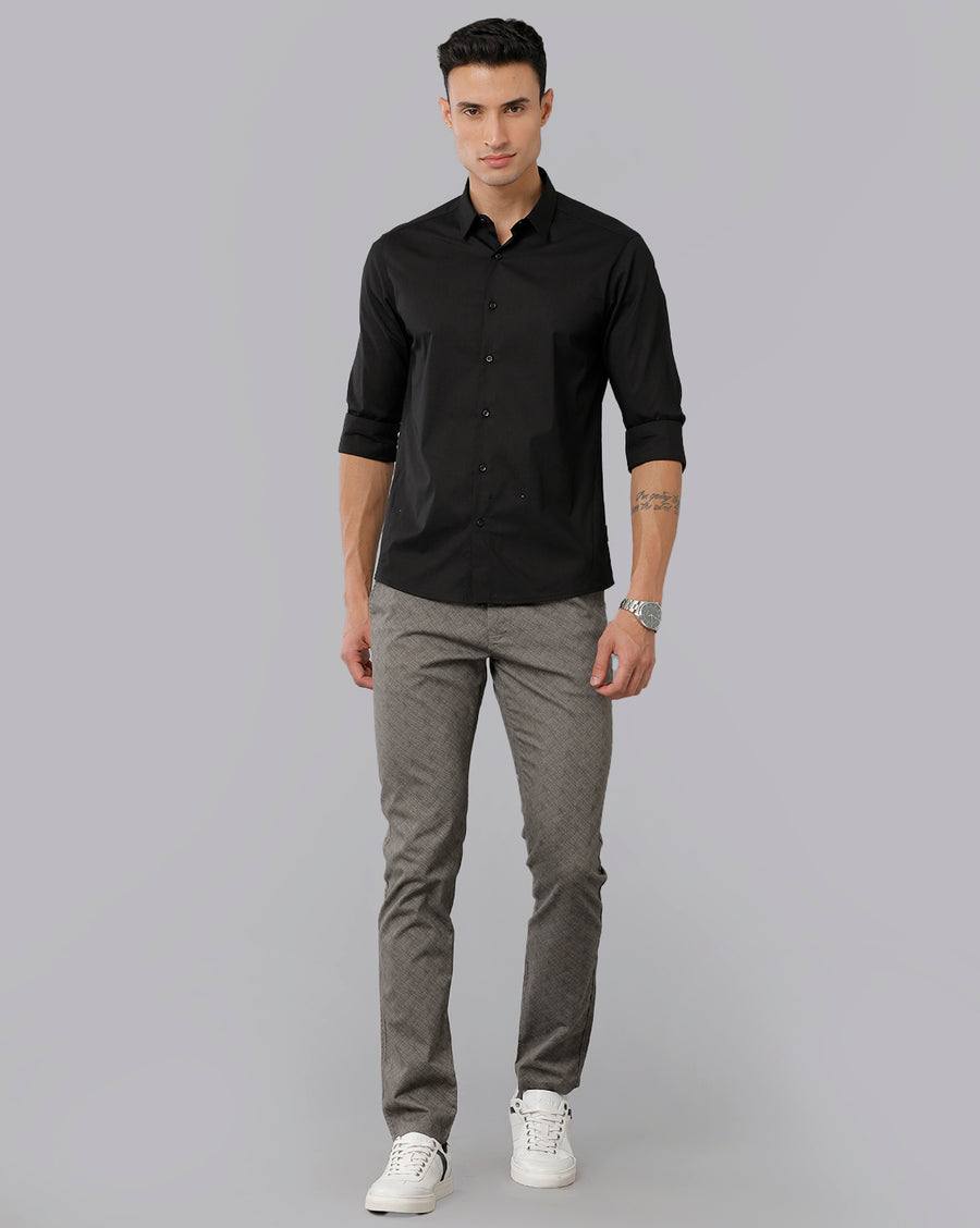 Men Solid Slim Fit Casual Shirt