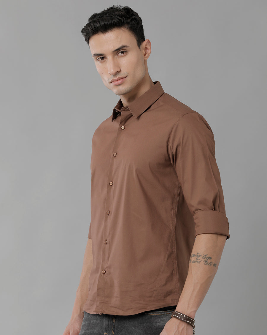 Men Solid Slim Fit Casual Shirt