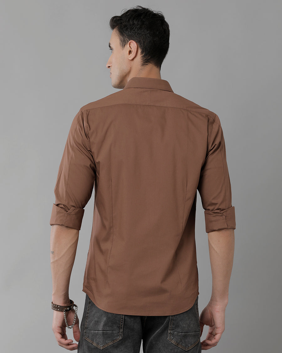 Men Solid Slim Fit Casual Shirt