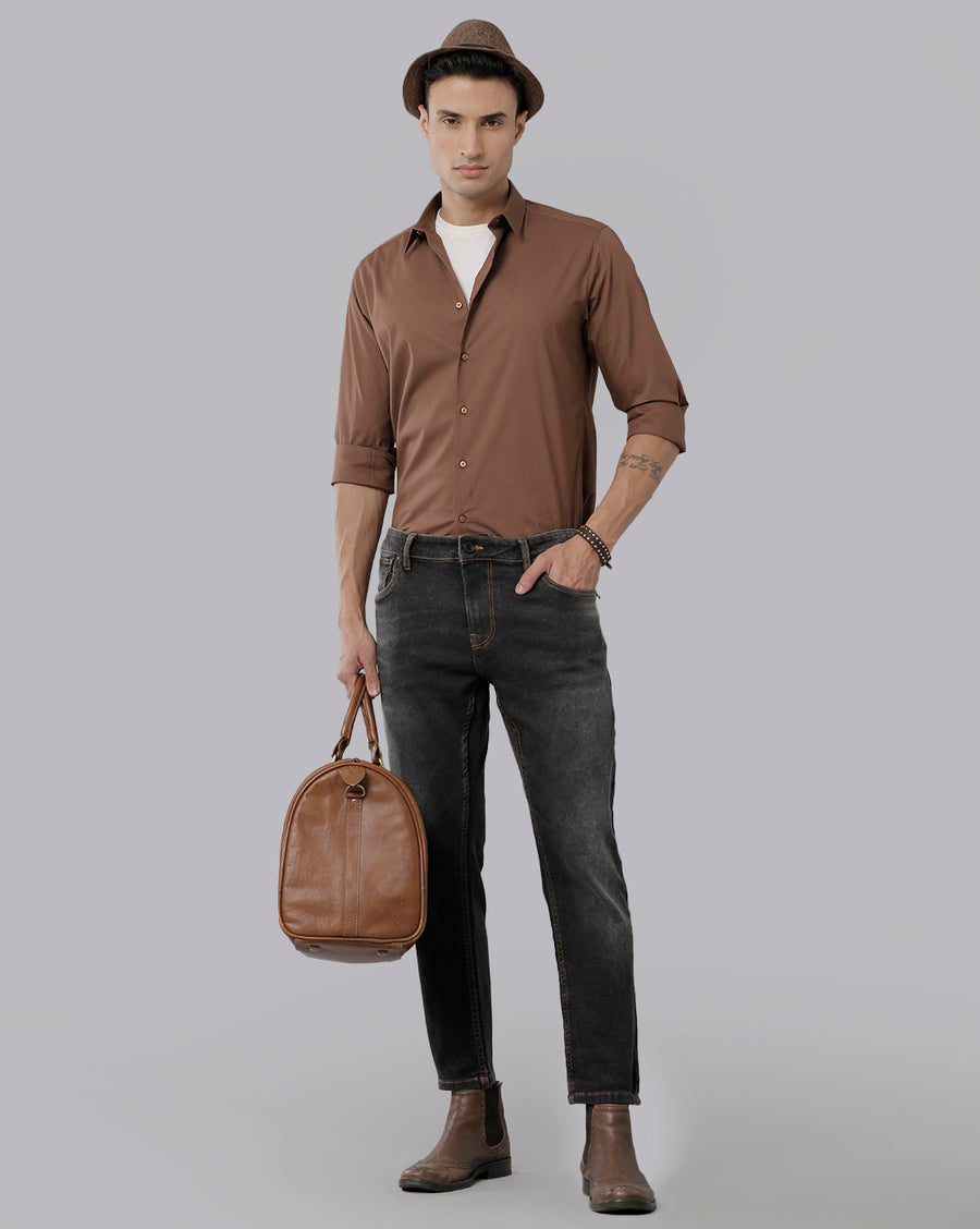 Men Solid Slim Fit Casual Shirt