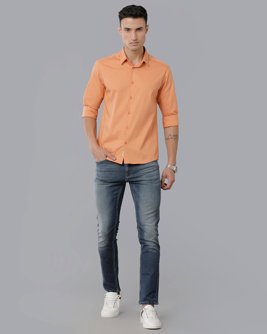 Orange Slim Fit Shirt