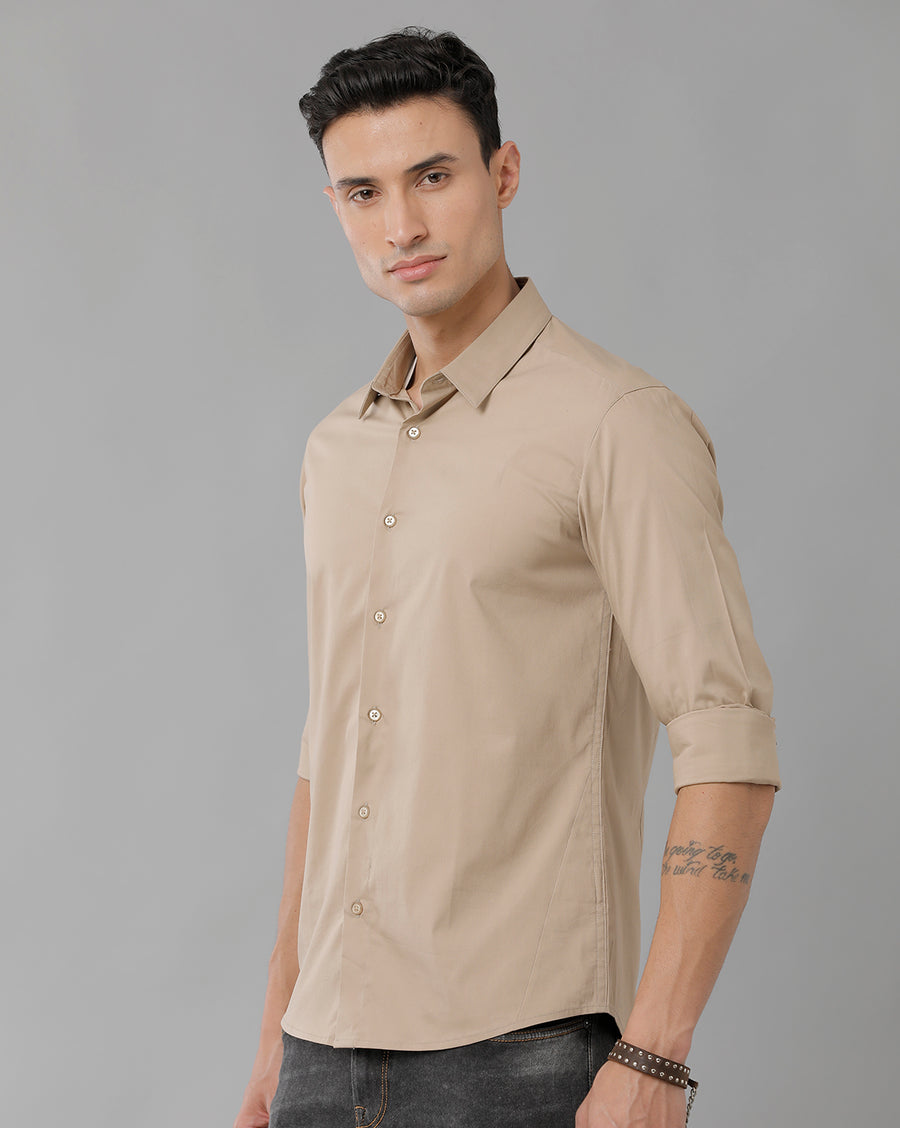 Men Solid Slim Fit Casual Shirt