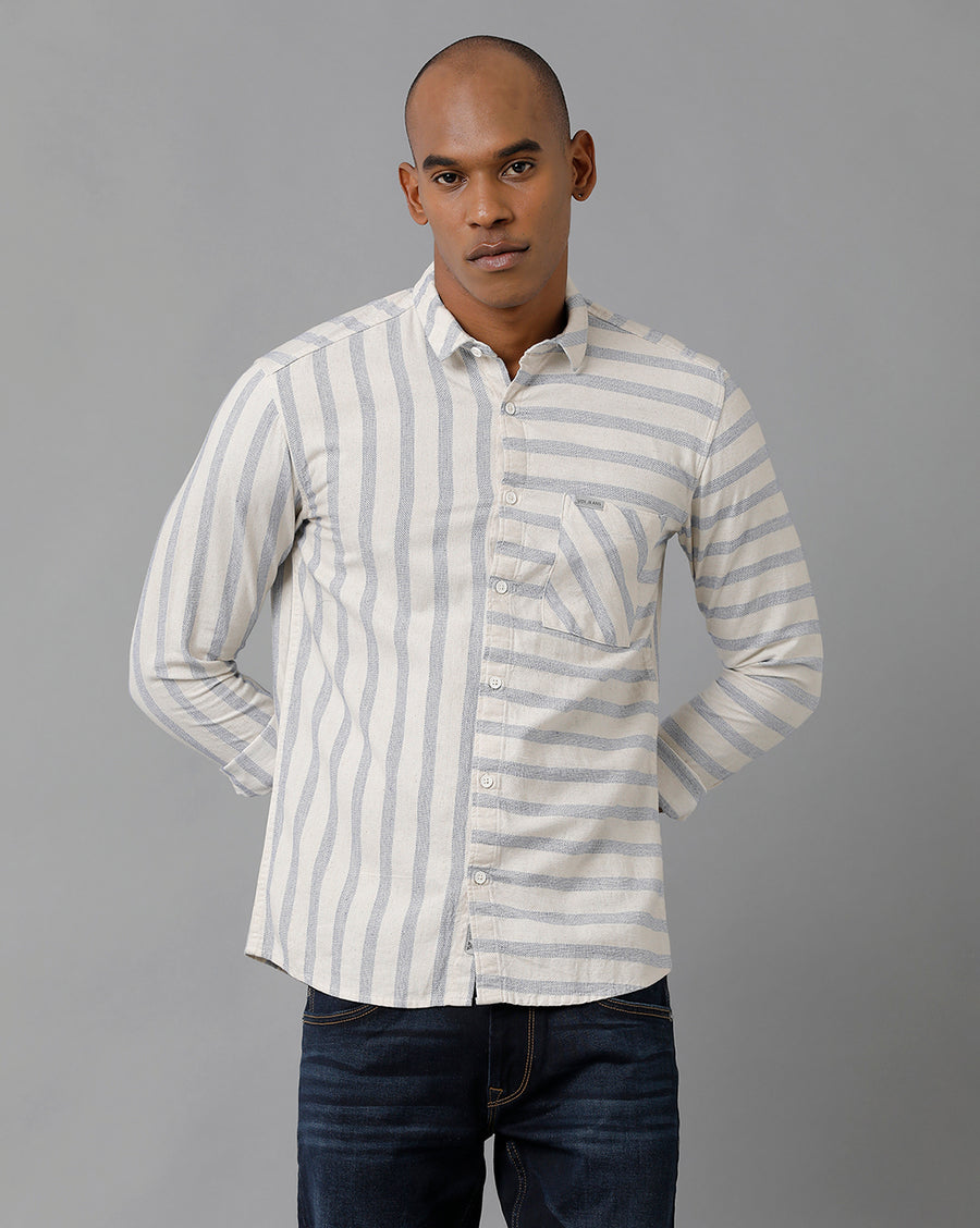 Men Striped Slim Fit Casual Shirt