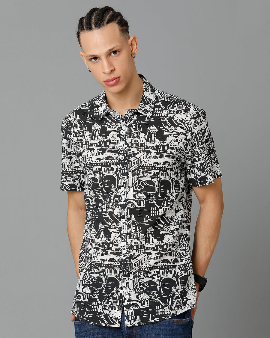 Men Printed Slim Fit Casual Shirt