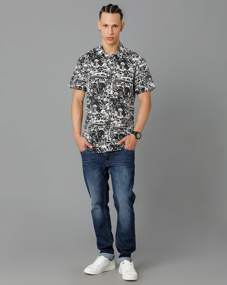 Men Printed Slim Fit Casual Shirt