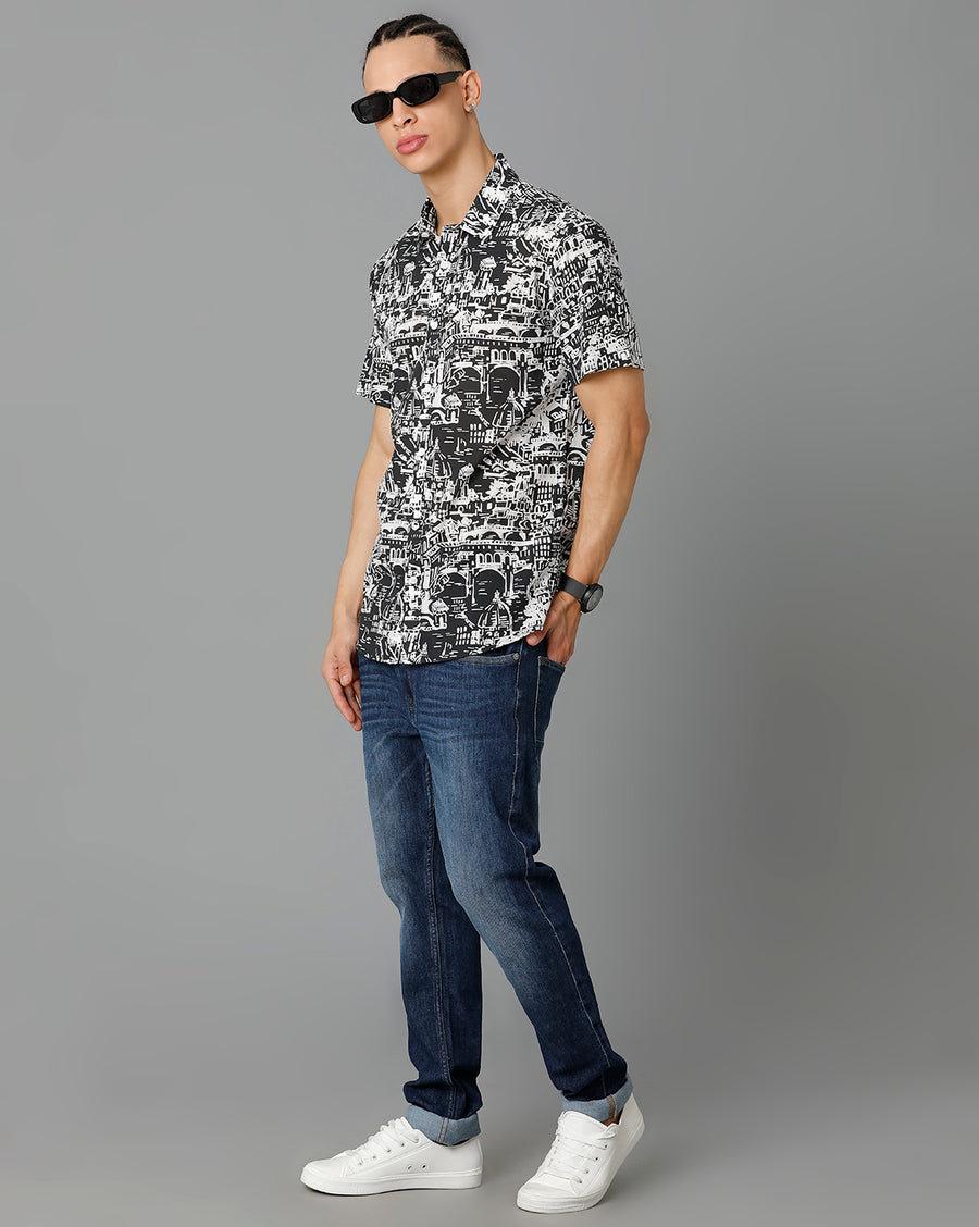 Men Printed Slim Fit Casual Shirt