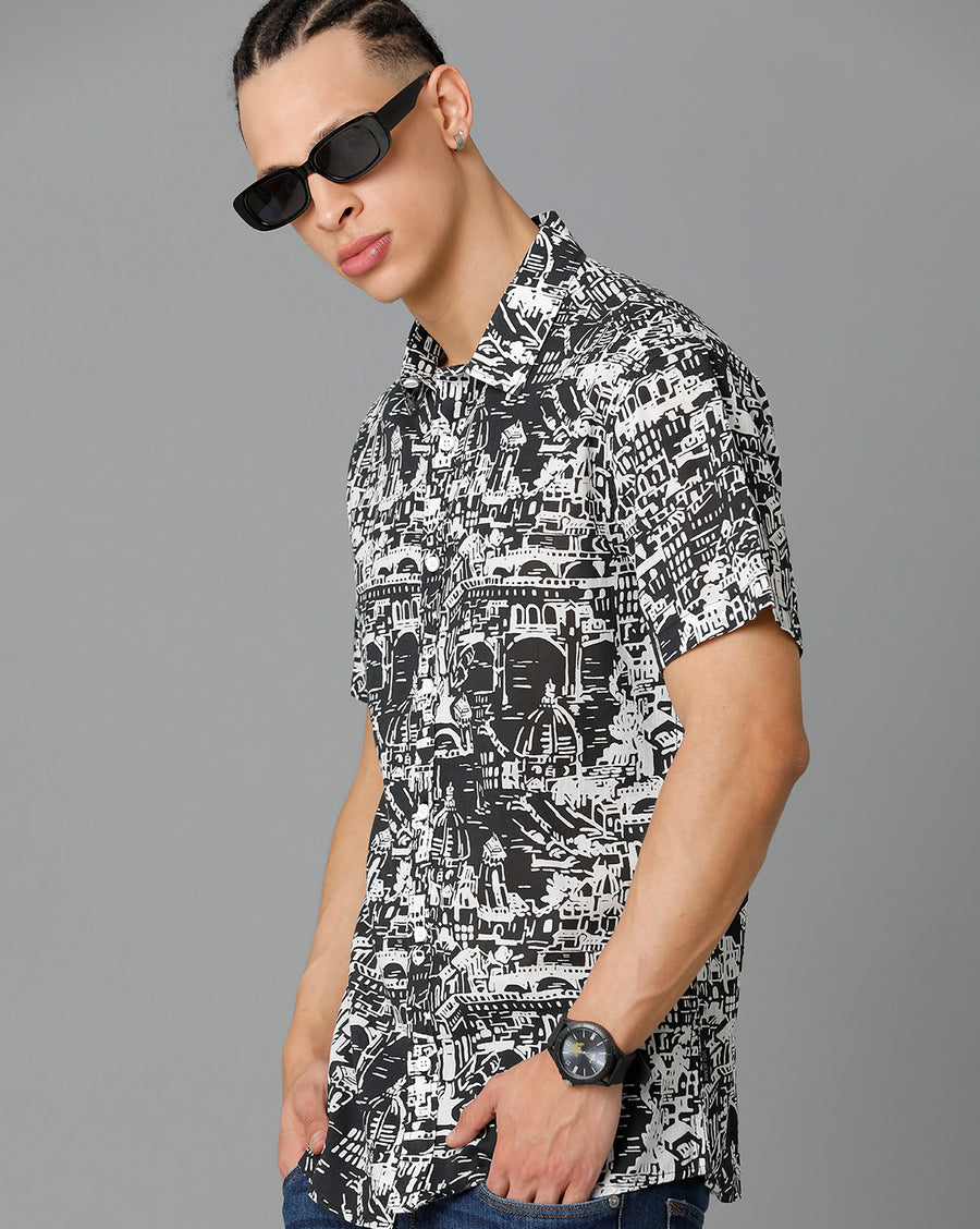 Men Printed Slim Fit Casual Shirt