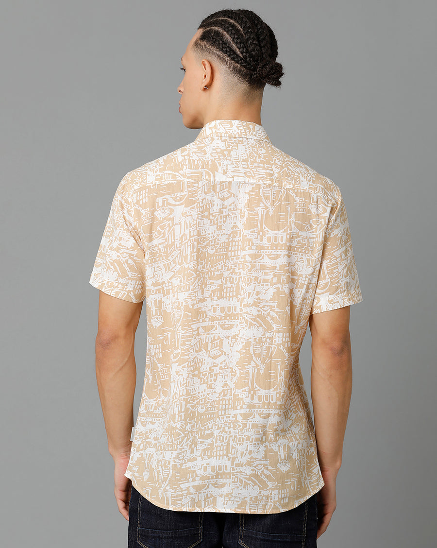 Black White Aop Slim Fit Shirt