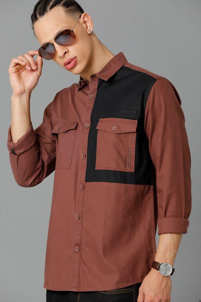 Men Solid Slim Fit Casual Shirt