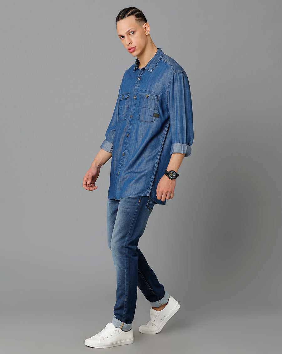 Men Solid Slim Fit Casual Shirt