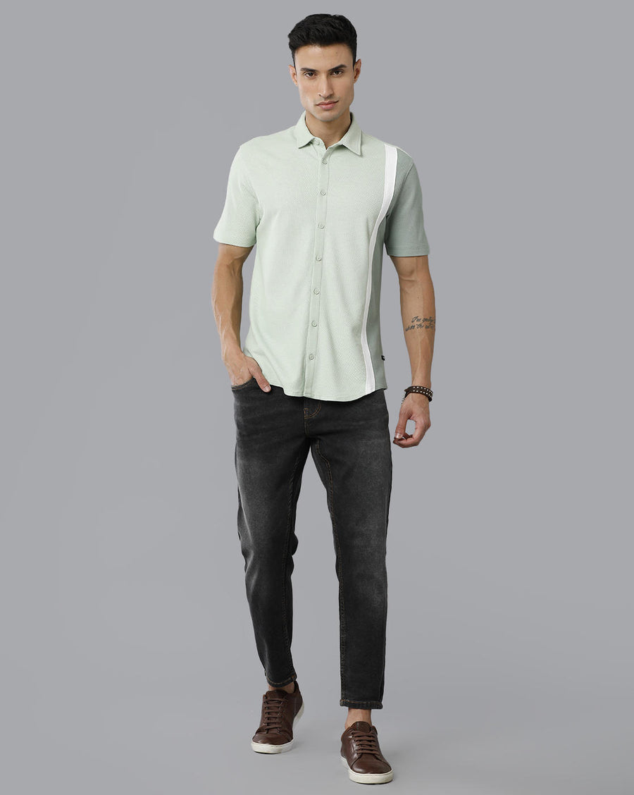Men Color Block Slim Fit Casual Shirt
