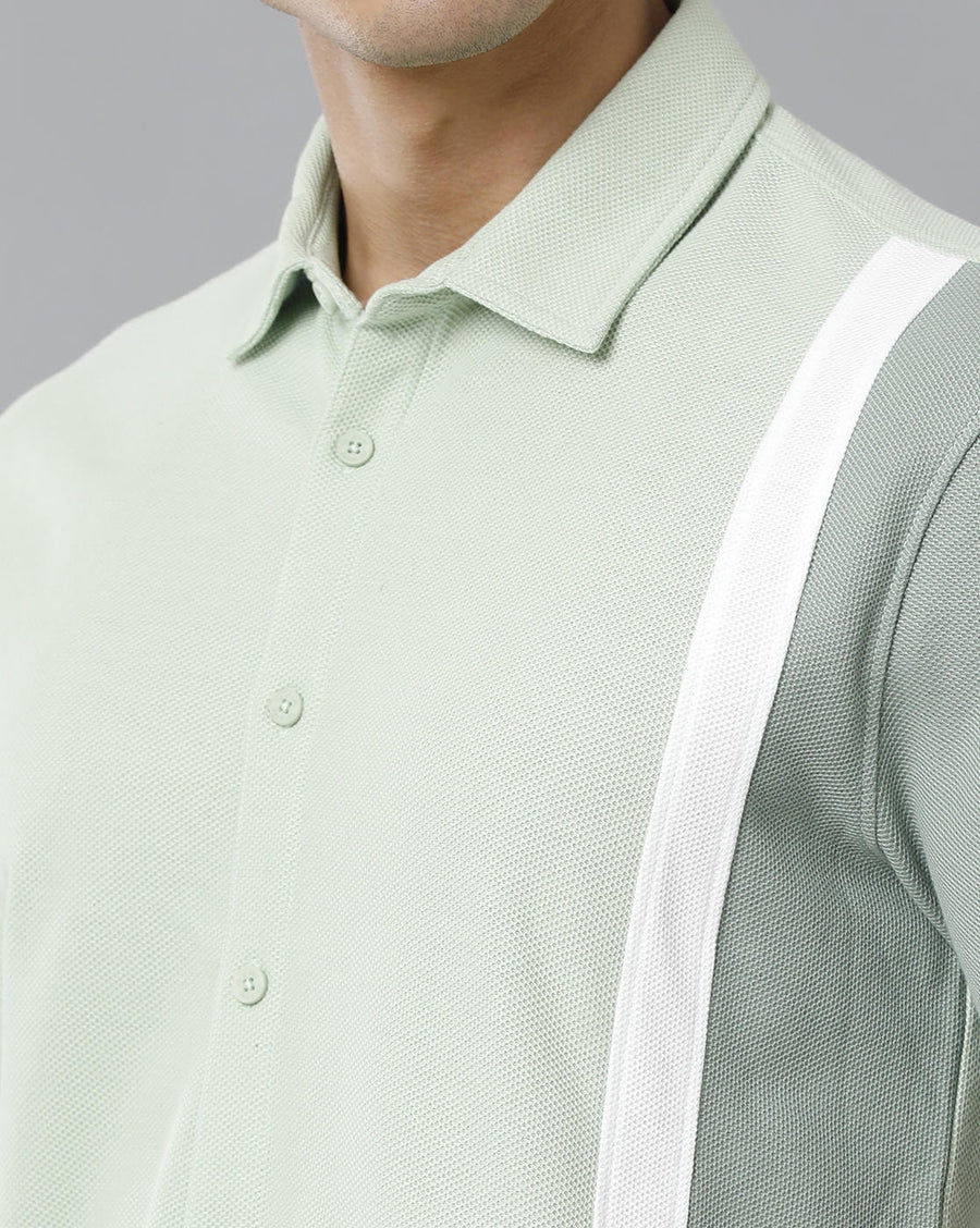 Men Color Block Slim Fit Casual Shirt