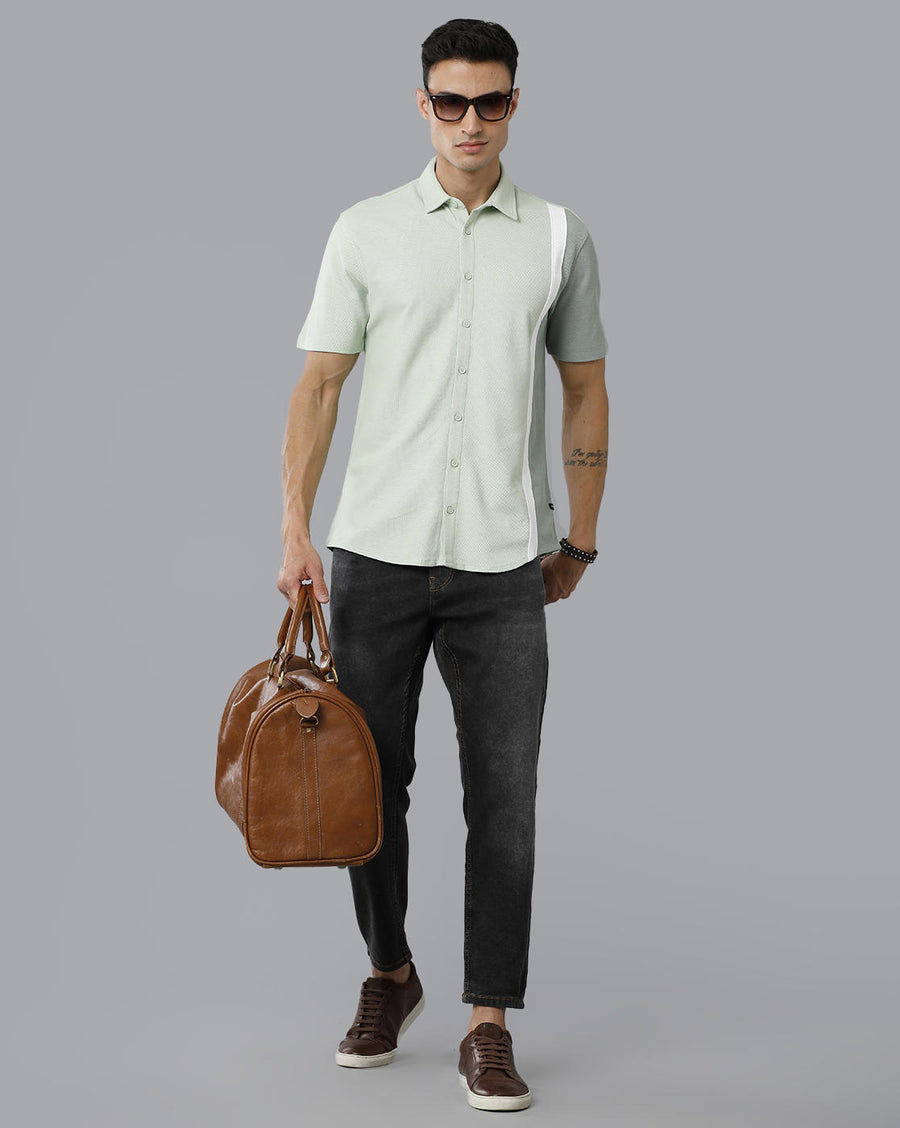 Men Color Block Slim Fit Casual Shirt