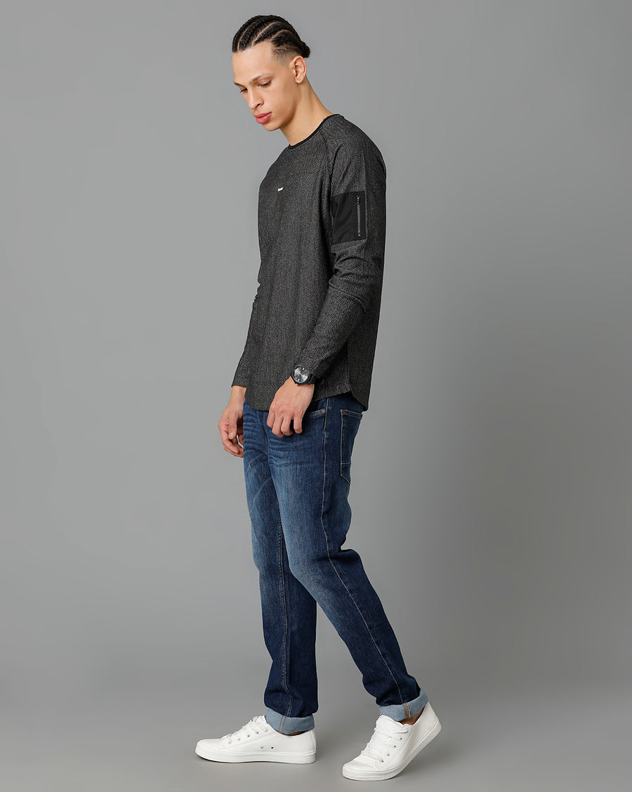 Men Solid Regular Fit Casual T-Shirt