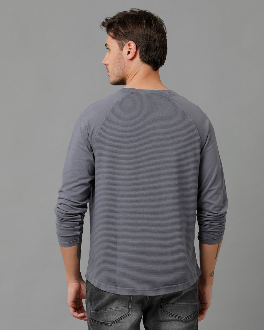Striped Round Neck Cotton T-shirt