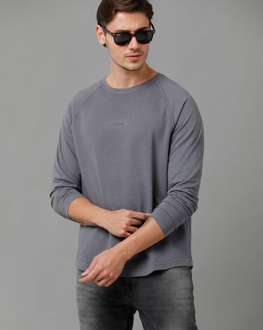 Striped Round Neck Cotton T-shirt