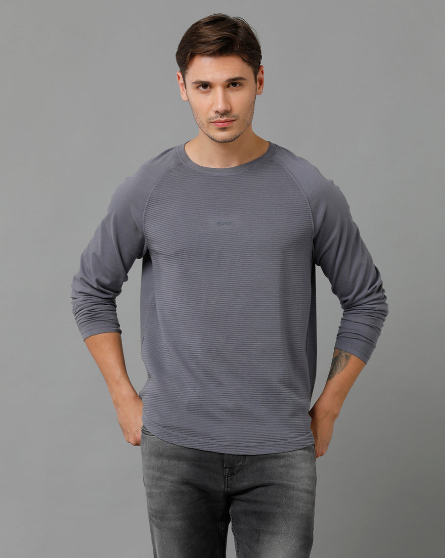 Striped Round Neck Cotton T-shirt