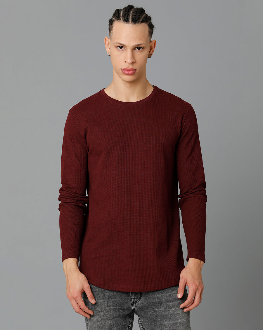 Men's Wine Regular Fit T-Shirt