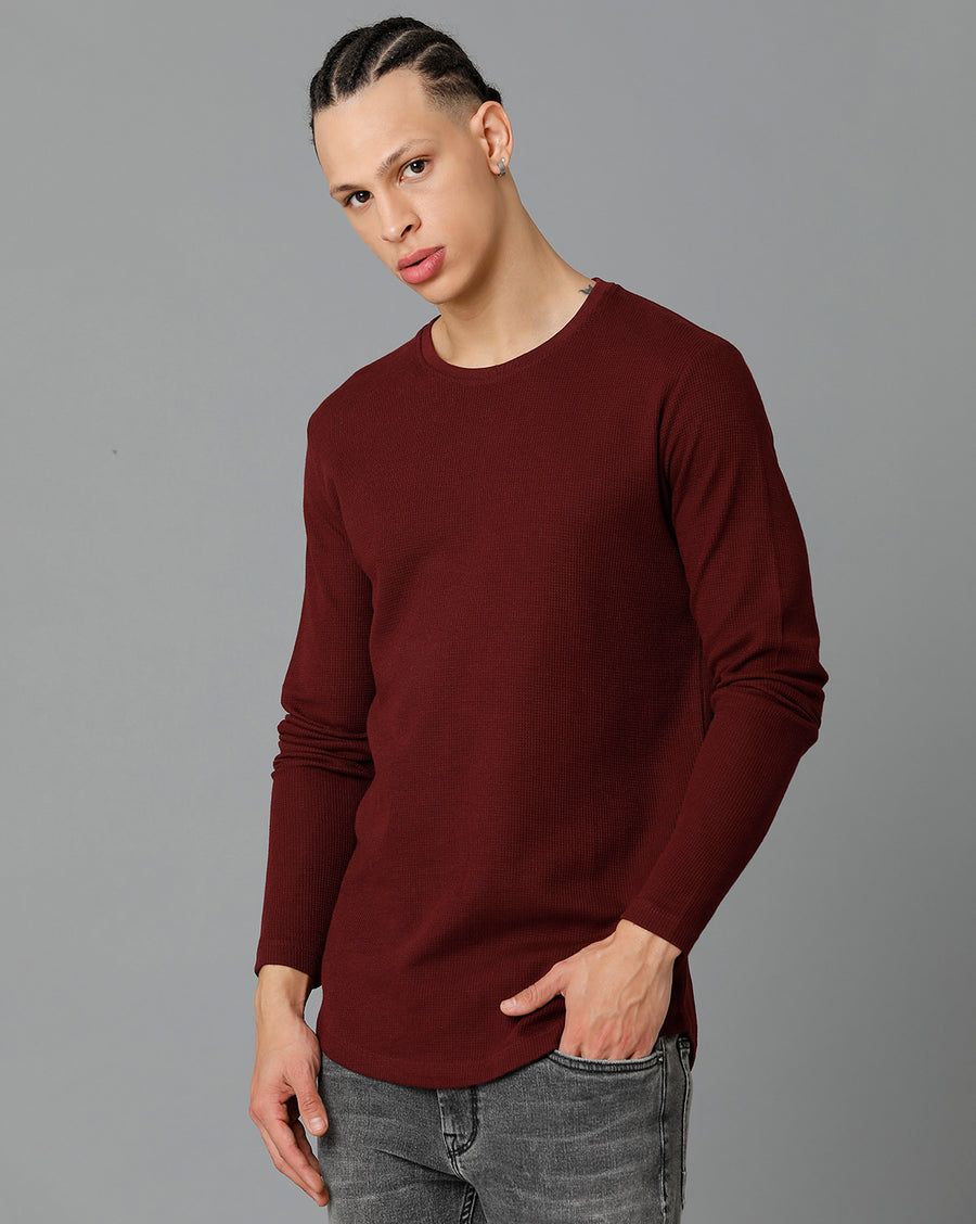 Men's Wine Regular Fit T-Shirt