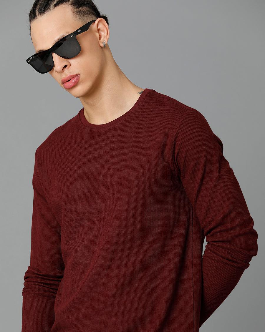 Men's Wine Regular Fit T-Shirt