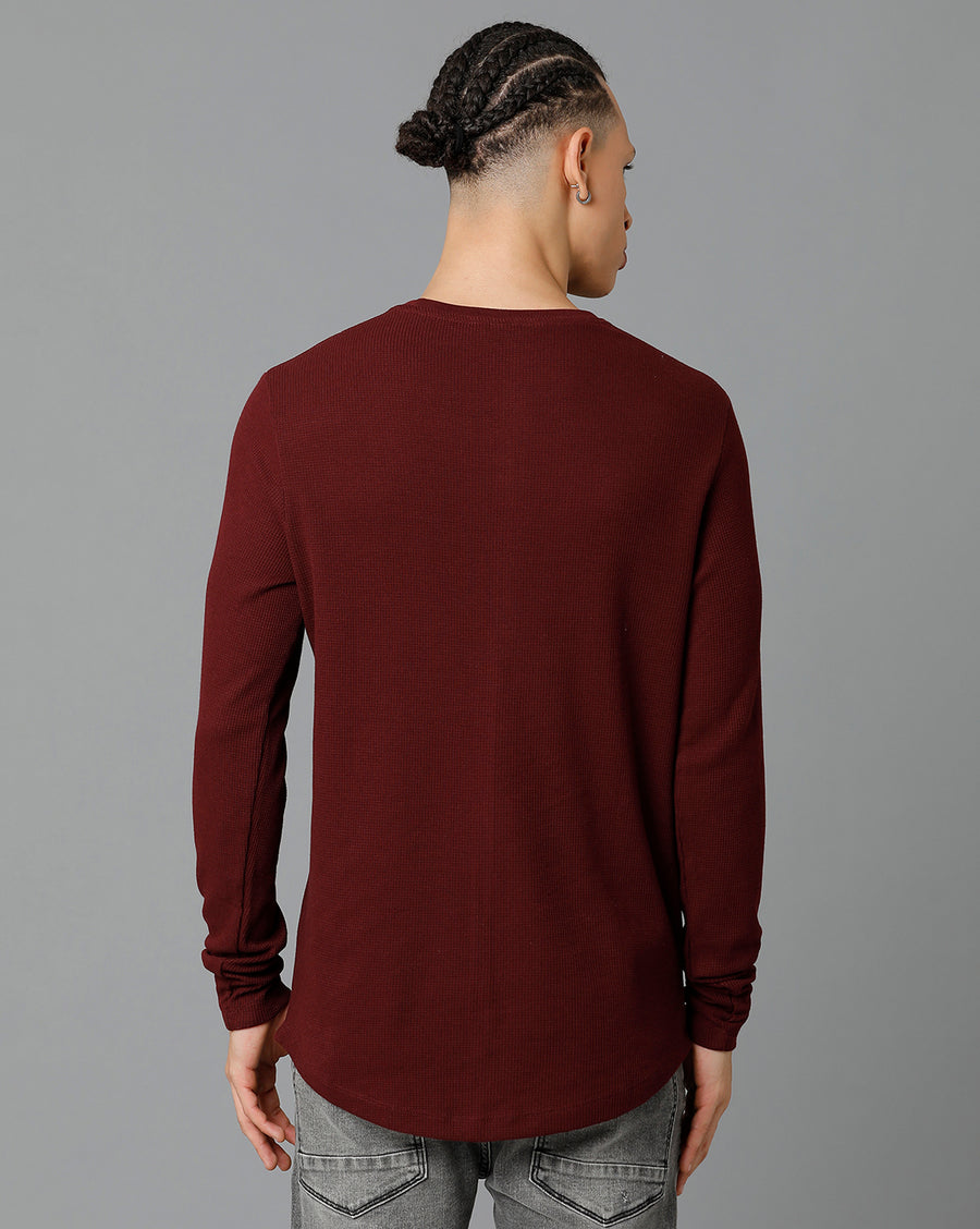 Men's Wine Regular Fit T-Shirt