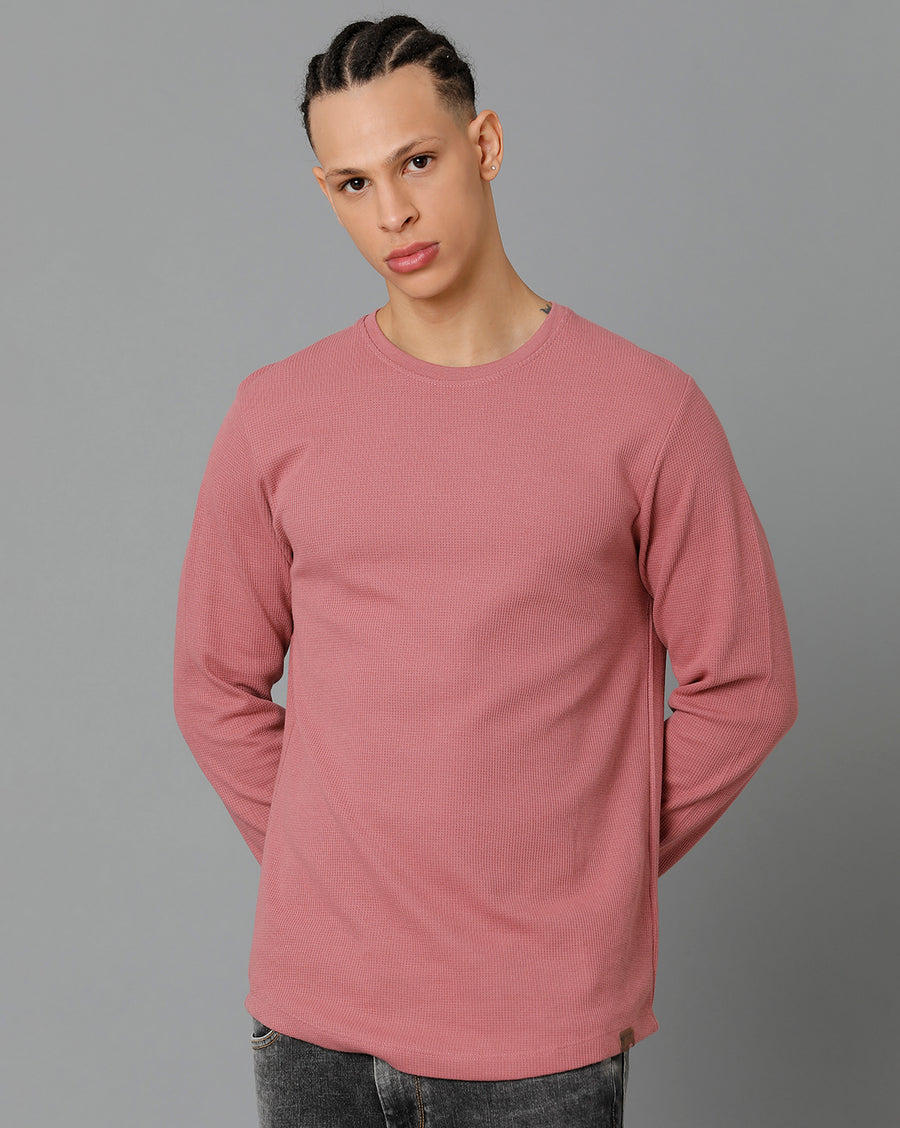 Men Waffle Regular Fit Casual T-Shirt