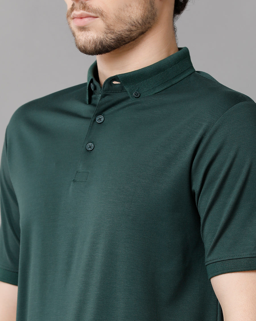 Men Solid Regular Fit Casual T-Shirt