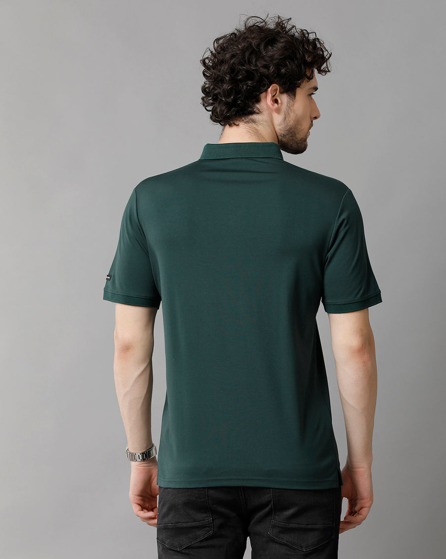 Men Solid Regular Fit Casual T-Shirt