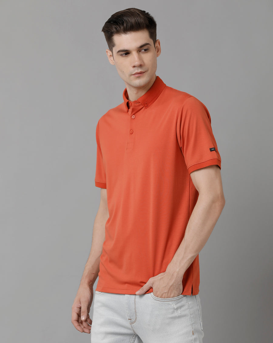 Men Solid Regular Fit Casual T-Shirt