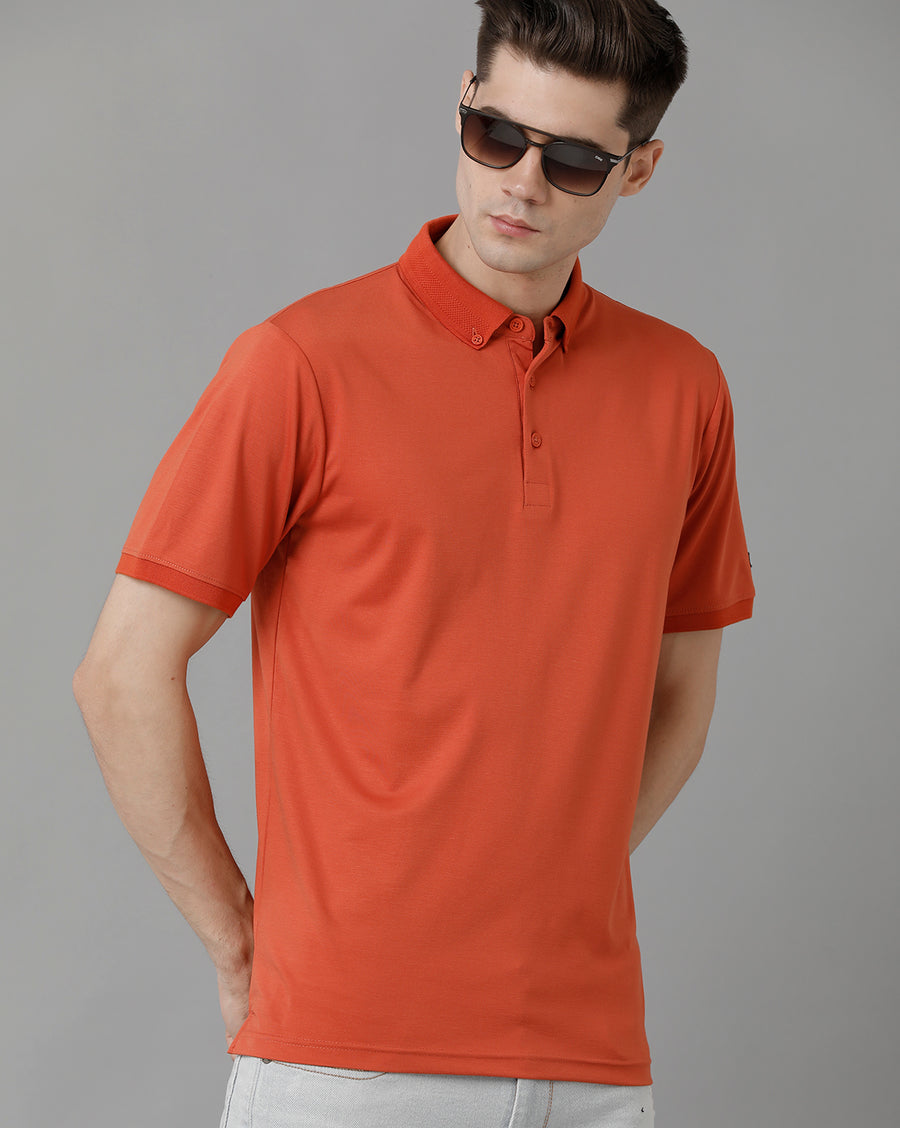 Men Solid Regular Fit Casual T-Shirt