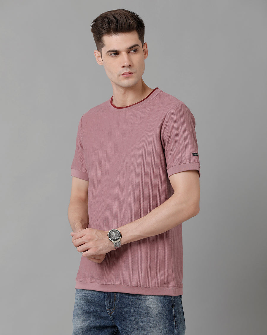 Men Solid Regular Fit Casual T-Shirt