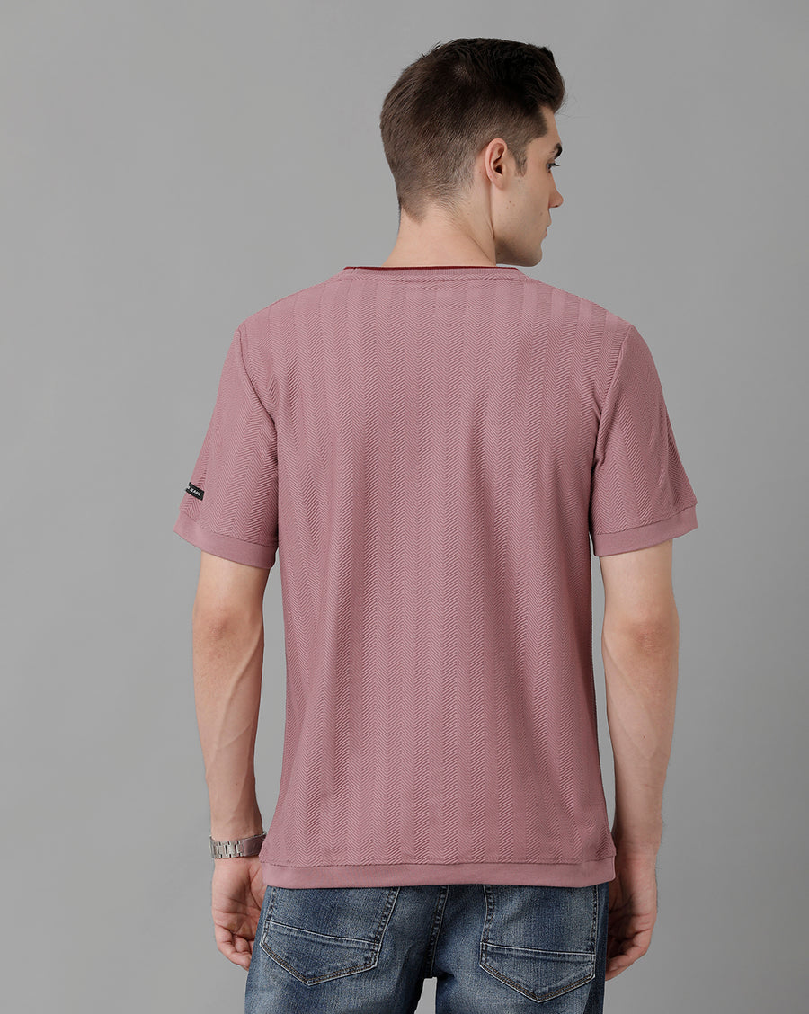 Men Solid Regular Fit Casual T-Shirt