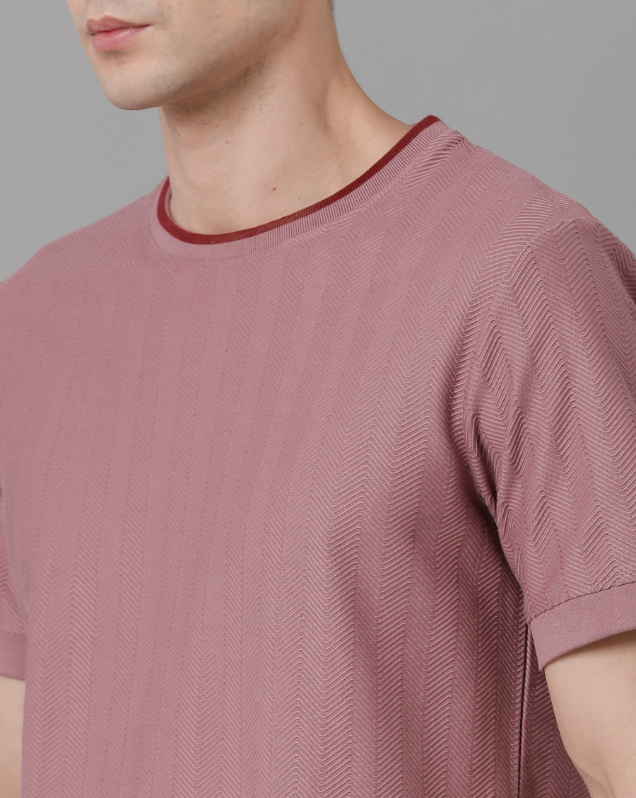 Men Solid Regular Fit Casual T-Shirt