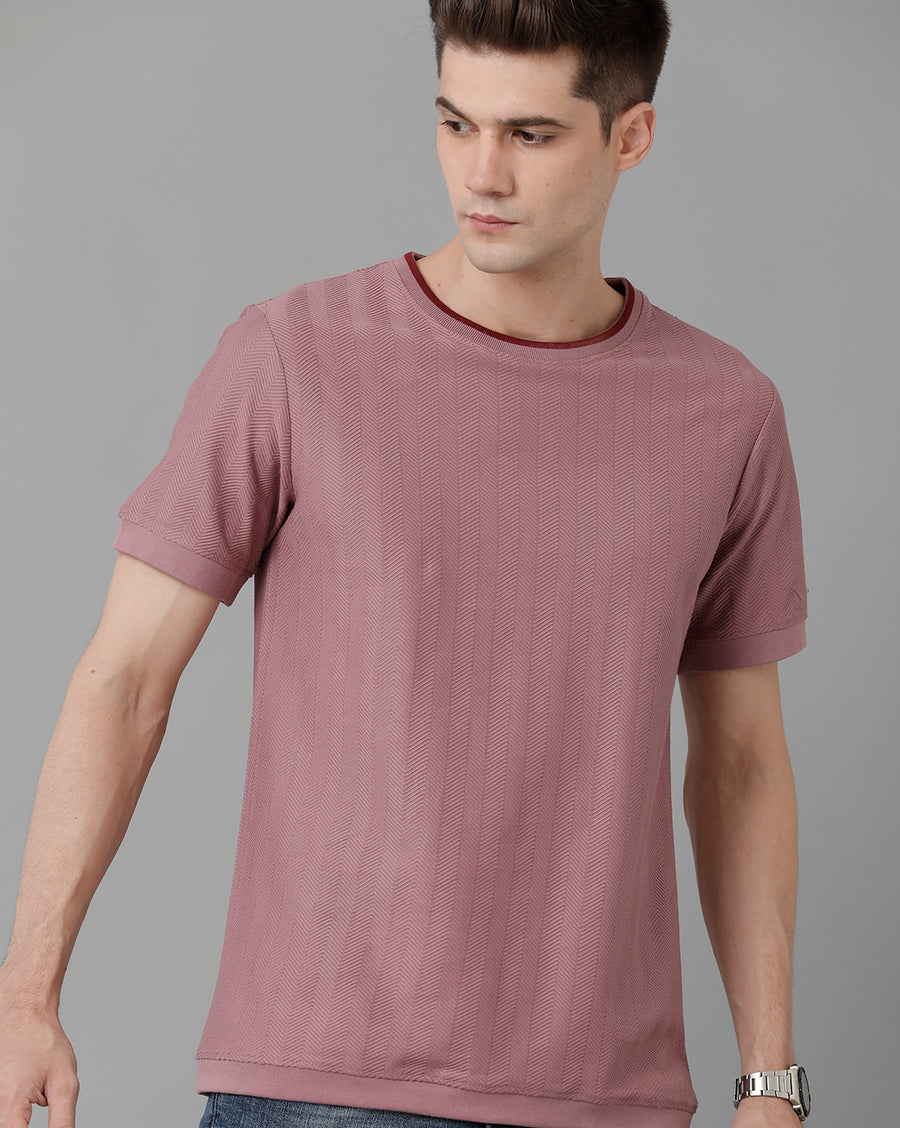 Men Solid Regular Fit Casual T-Shirt