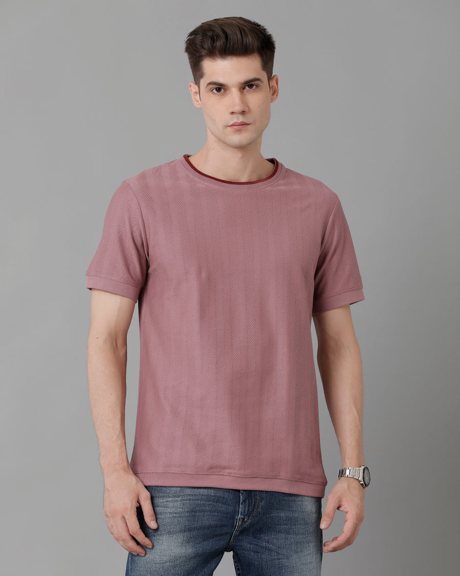 Men Solid Regular Fit Casual T-Shirt