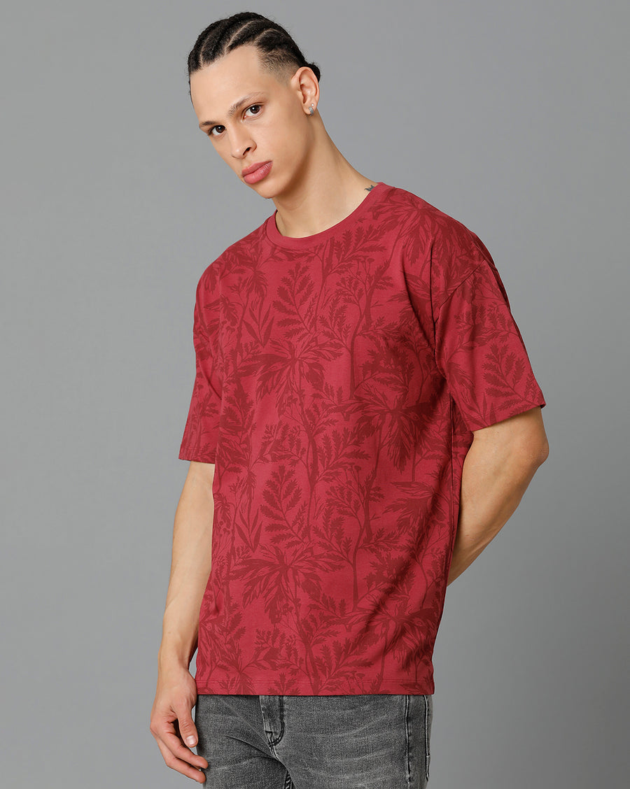 Men Printed Regular Fit Casual T-Shirt