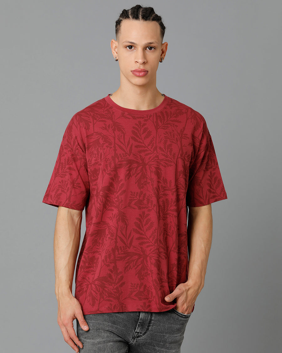 Men Printed Regular Fit Casual T-Shirt