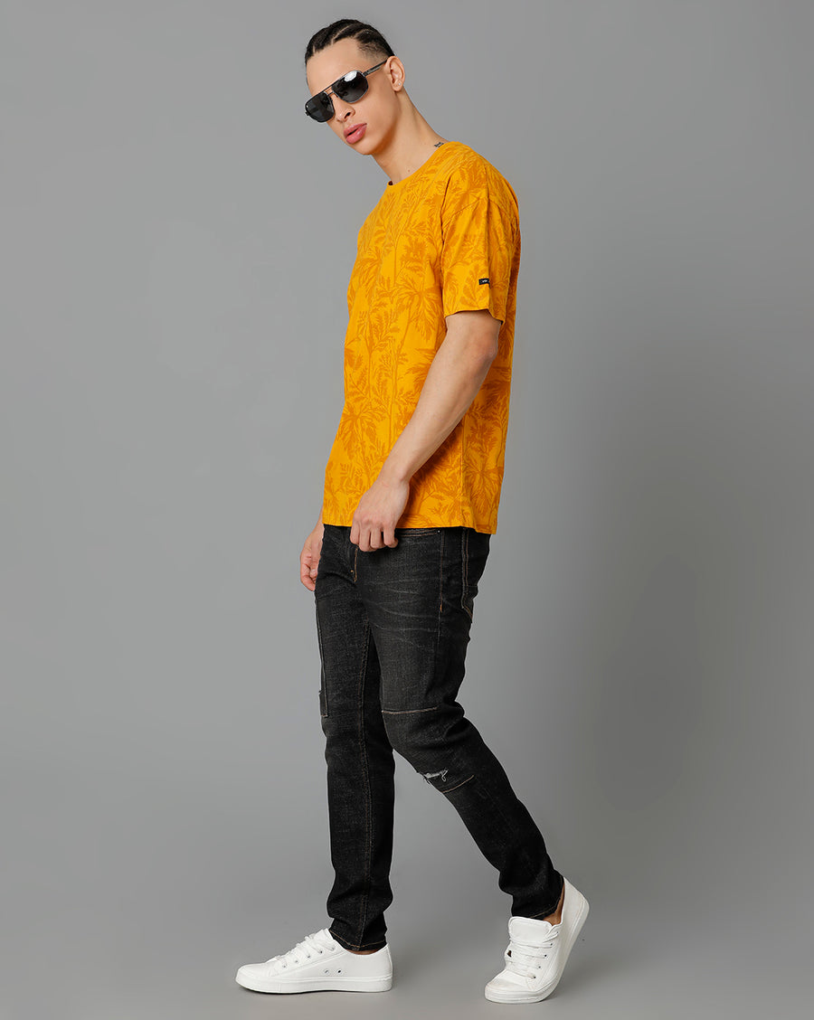 Men Printed Regular Fit Casual T-Shirt