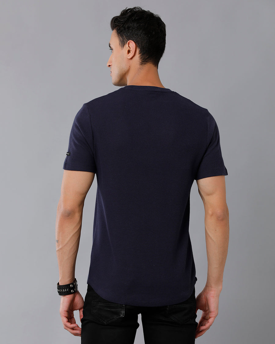 Men Waffle Regular Fit Casual T-Shirt