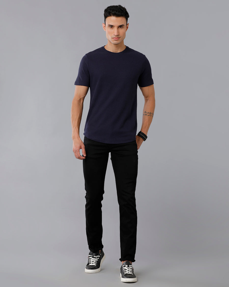 Men Waffle Regular Fit Casual T-Shirt