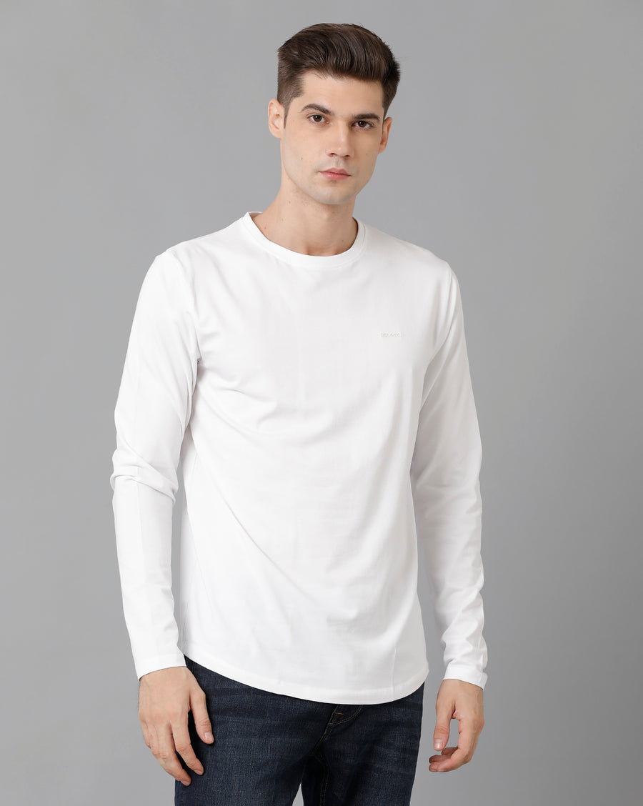 Men Solid Regular Fit Casual T-Shirt