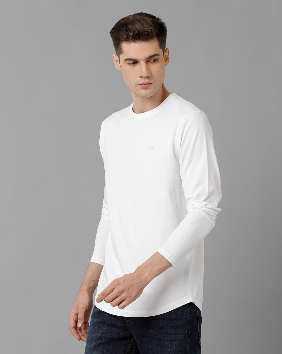 Men Solid Regular Fit Casual T-Shirt