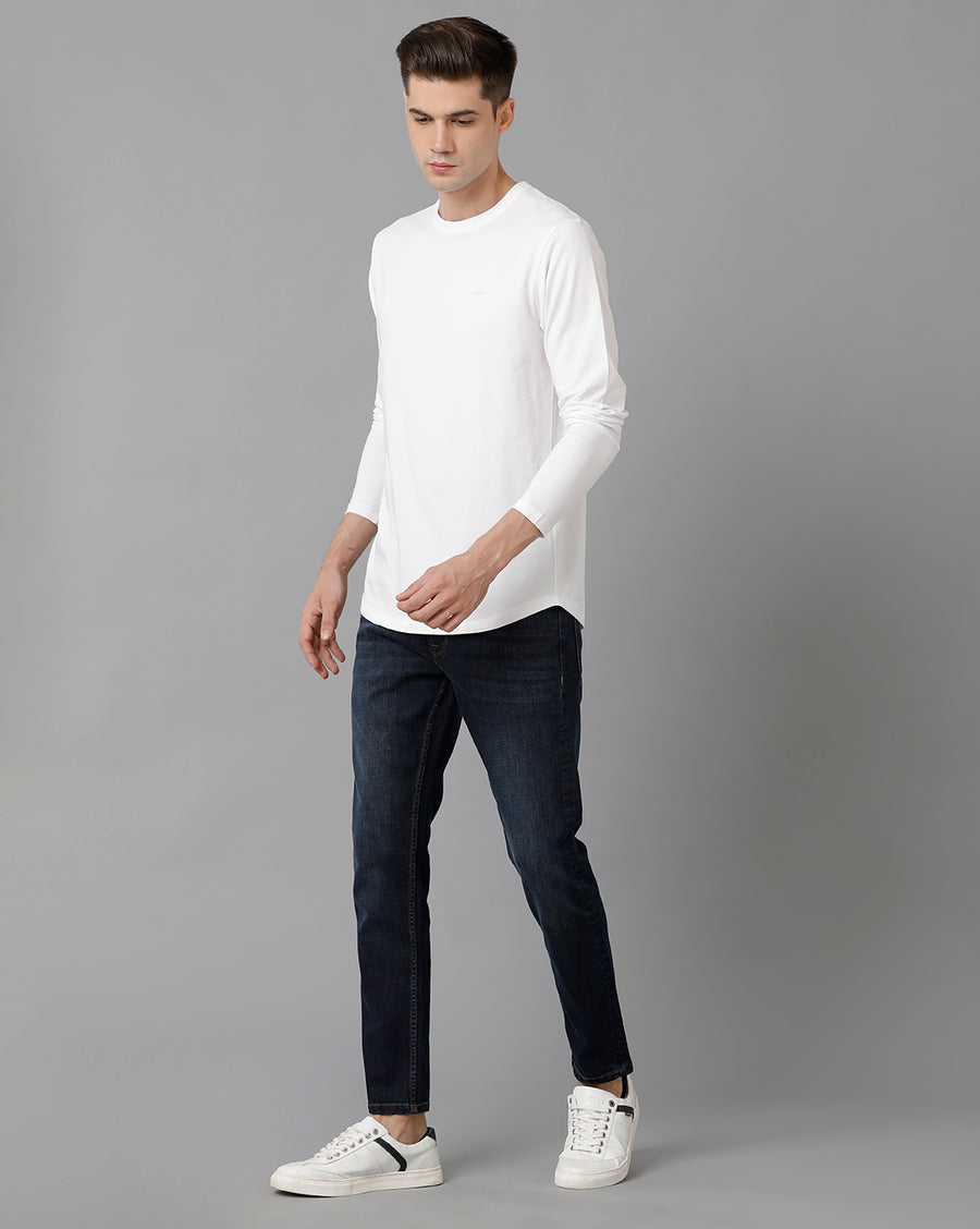 Men Solid Regular Fit Casual T-Shirt